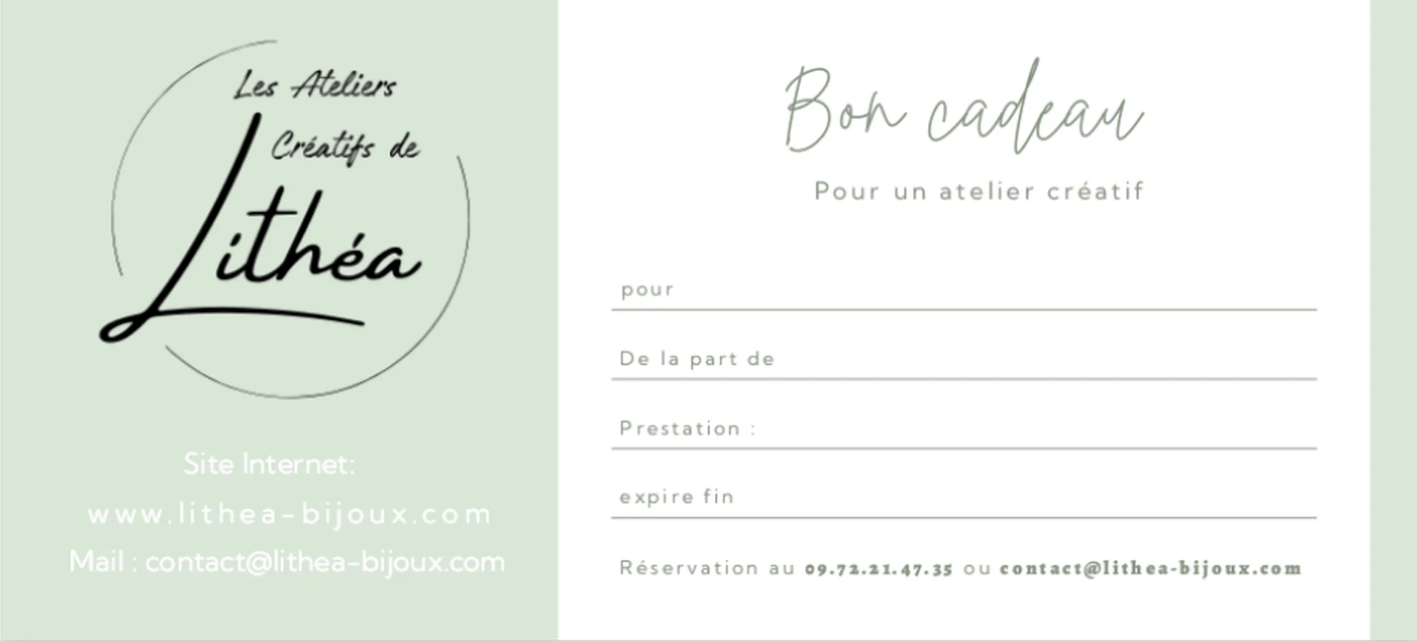 Carte Cadeau Les ateliers de LITHEA