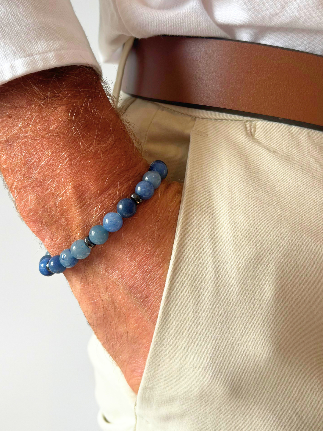 Bracelet MILO Aventurine bleue & Hématite