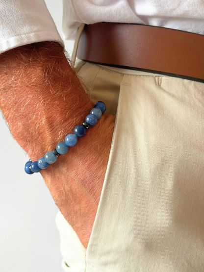 Bracelet MILO Aventurine bleue & Hématite