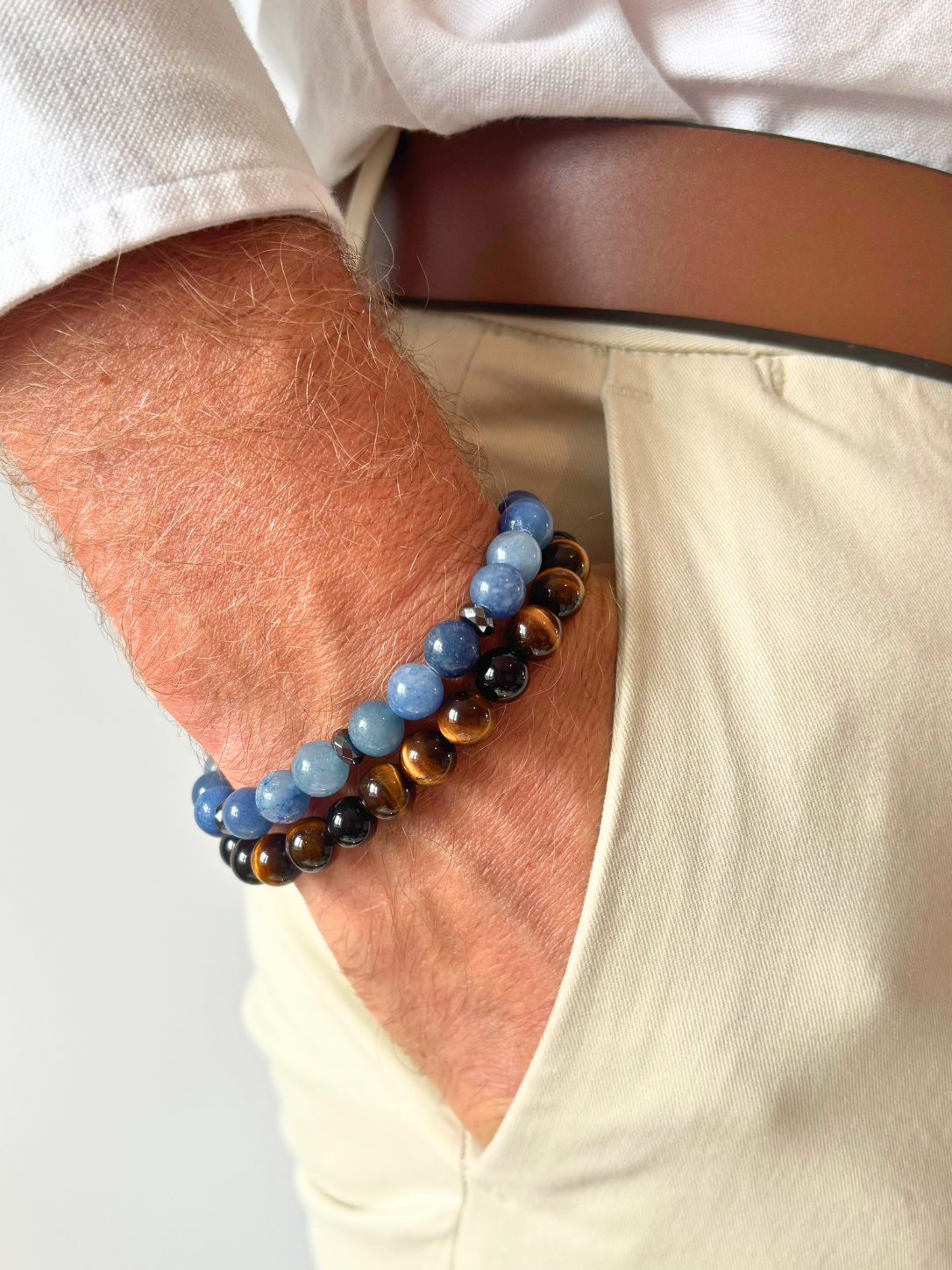 Bracelet MILO Aventurine bleue & Hématite