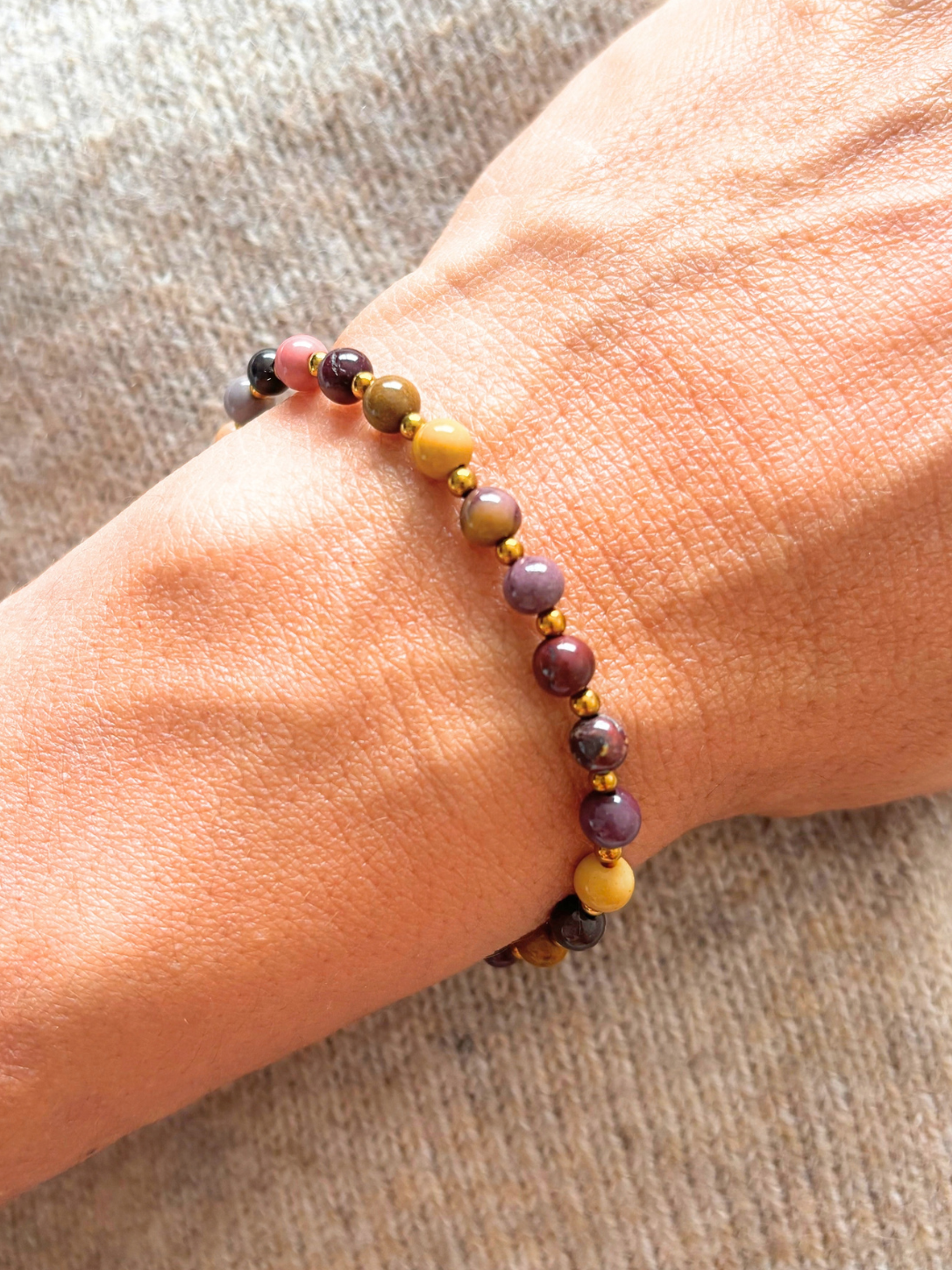 Bracelet CLEA Mookaite - Doré/Argenté