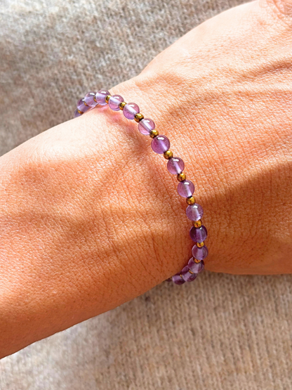Bracelet CLEA Améthyste - Doré/Argenté
