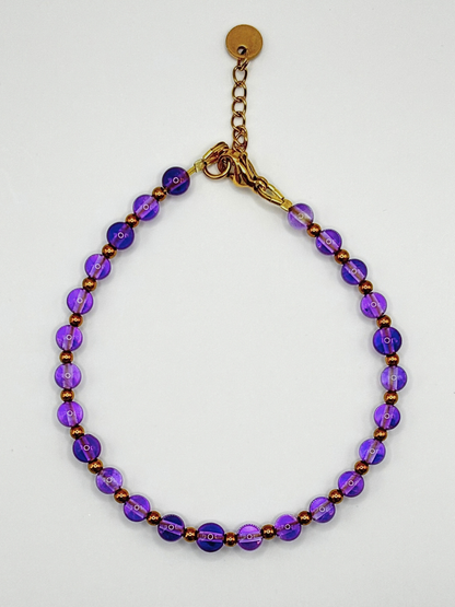 Bracelet CLEA Améthyste - Doré/Argenté
